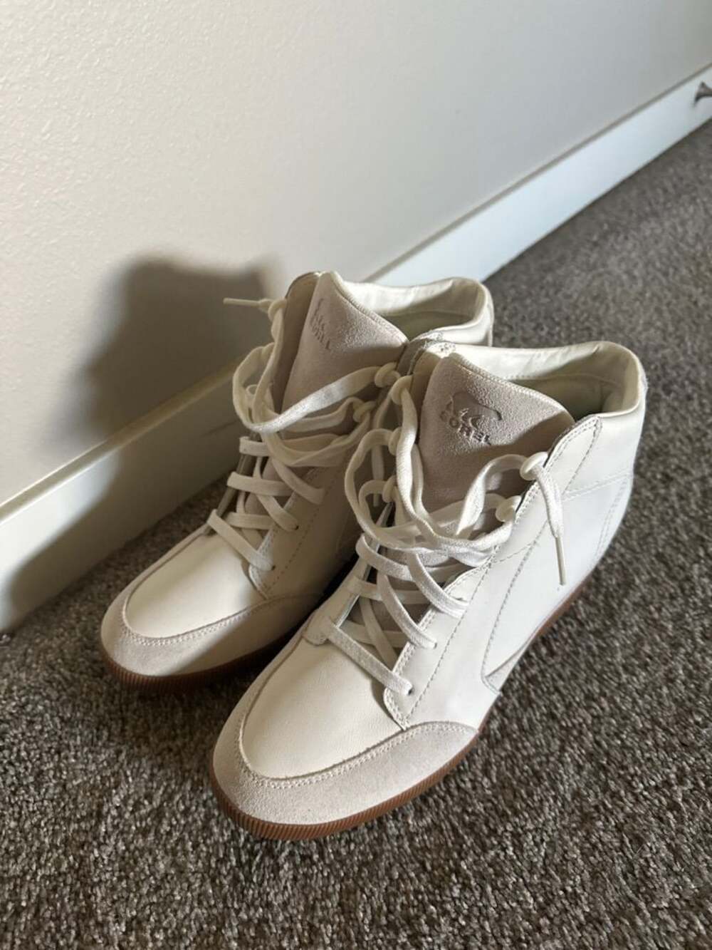 Sorel Out N About Plus Wedge High Top Sneakers White